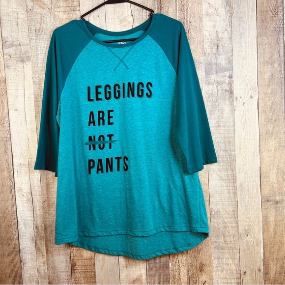 Athletic Works XXL(20) 3/4 Sleeve Crewneck Raglan Sleeve Leggings are not Legs - Picture 1 of 4